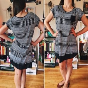 Black & White Striped Free Flow Dress
